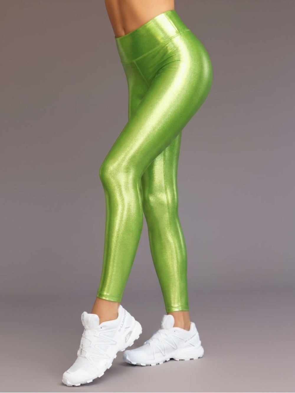 HEROINE SPORT | Marvel Legging CHARTREUSE green High-Waisted Metallic size M